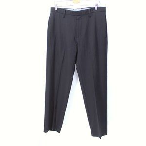GAP Classic Flat Front Trousers Black Men's Size 33x30 Tailored Office Pants